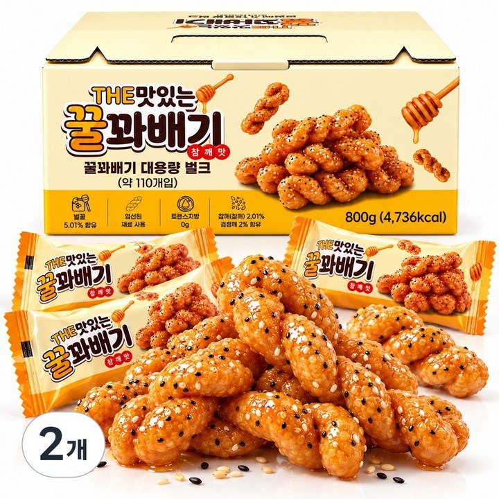 THE 맛있는 꿀꽈배기 참깨맛 110여개입, 2개, 800g