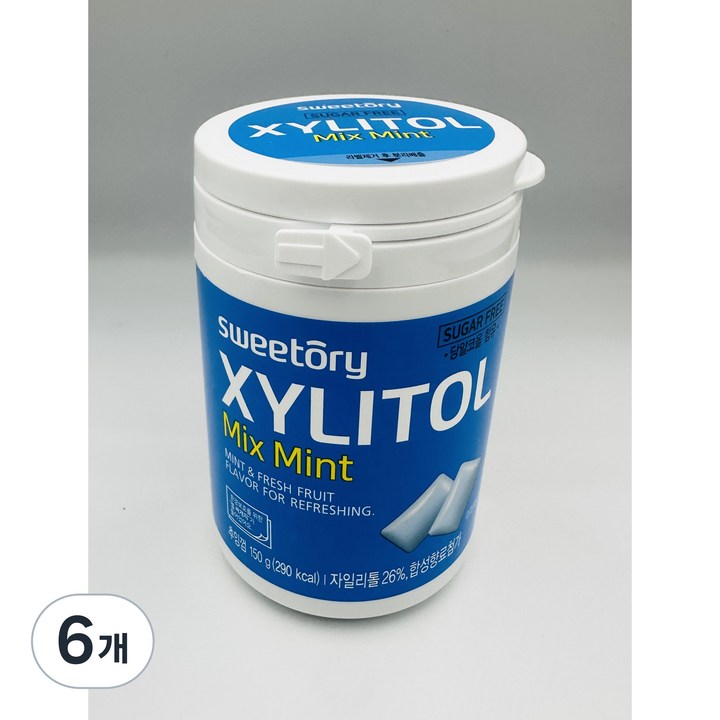 스윗토리 자일리톨 아소트껌 믹스민트 맛 /구취제거 졸음방지 운전 껌, 6개, 150g