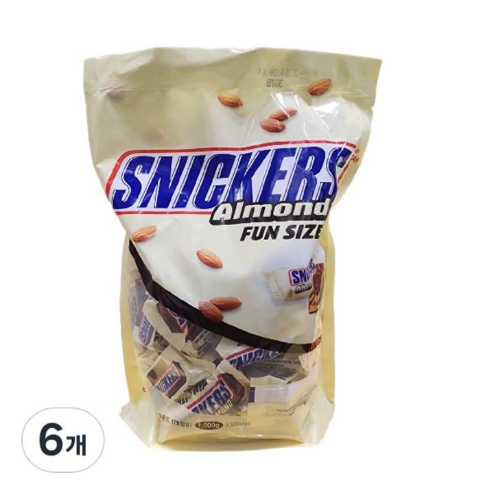 스니커즈 아몬드 펀사이즈 초코바, 1kg, 6개