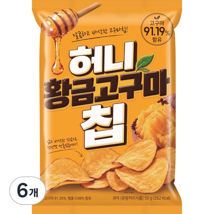 선우글로벌 NEW 허니황금고구마칩, 6개, 50g