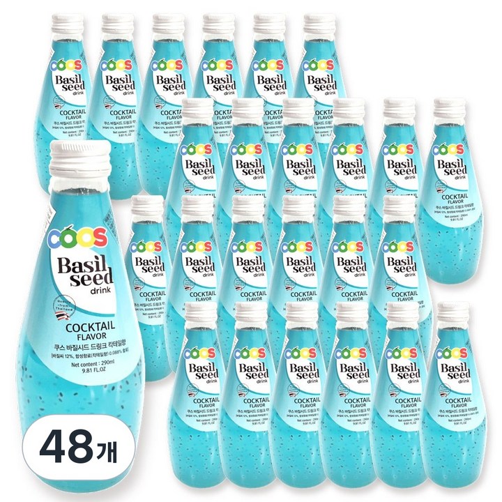 쿠스 바질시드 드링크 칵테일향, 48개, 290ml