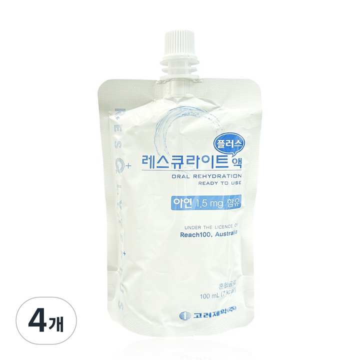 고려제약 레스큐라이트 플러스 액, 4개, 100ml