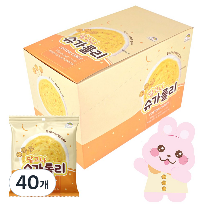 달고나 슈가롤리 솜사탕, 40개, 10g