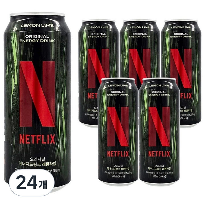 넷플릭스 에너지드링크 레몬라임맛, 24개, 500ml