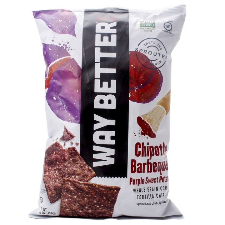 Way Better 치포틀 바비큐 퍼플 스위트 포테이토 호울 그레인 토르티야 칩, 156g, 1개