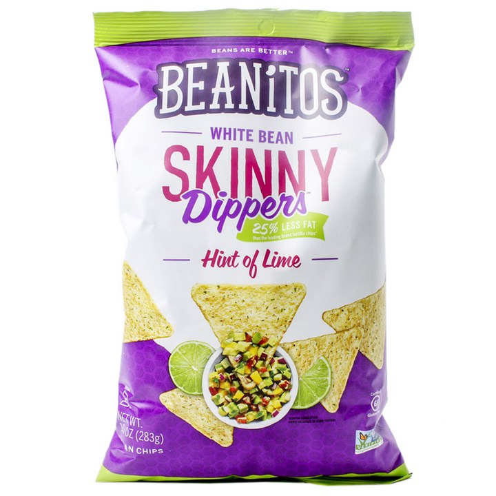 Beanitos 화이트 빈 스키니 디퍼 힌트 오브 라임, 283g, 1개