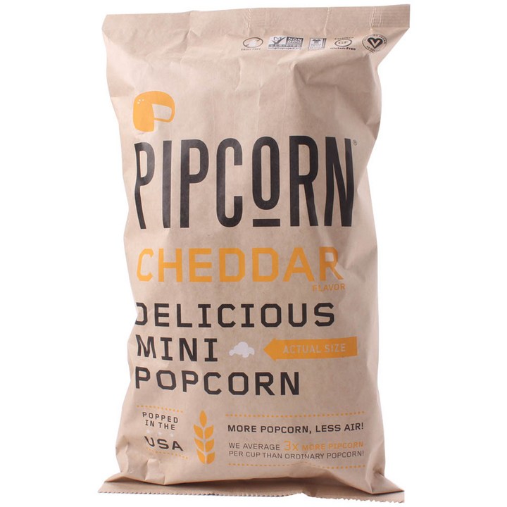 Pipcorn 딜리셔스 미니 팝콘 체다, 113g, 1개