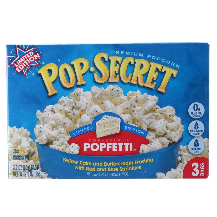팝시크릿 프리미엄 팝콘 팝페티, 85g, 3개입