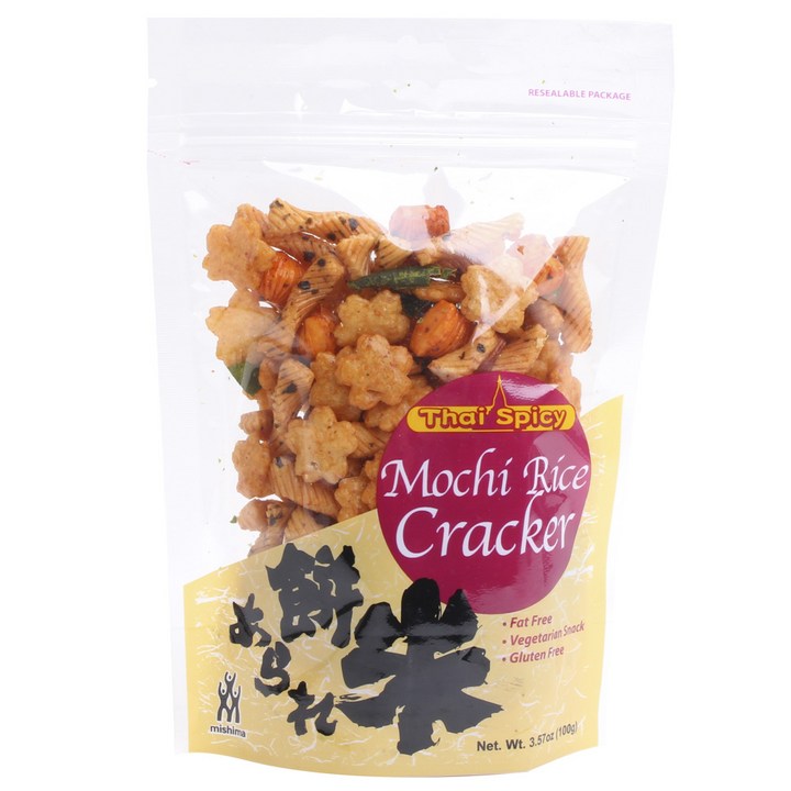 Mishima 타이 스파이시 모치코 라이스 크래커, 100g, 1개