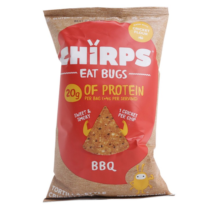Chirps 토르티야 스타일 크리켓 칩 bbq, 140g, 1개