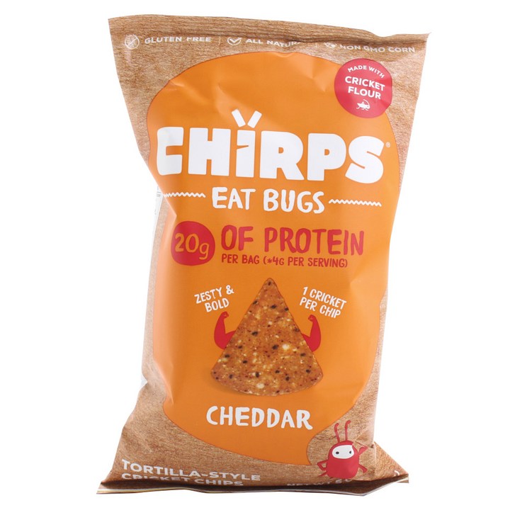 Chirps 토르티야 스타일 크리켓 칩 체다, 142g, 1개
