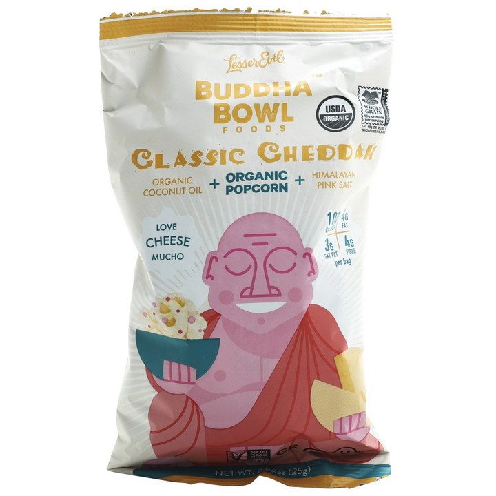 Lesser Evil 부다 보울 푸드 클래식 체다 러브 치즈 무초, 25g, 1개
