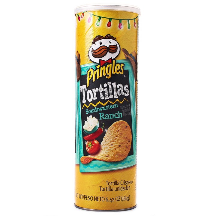 Pringles 토르티야 크리스프 사우스웨스턴 랜치, 182g, 1개