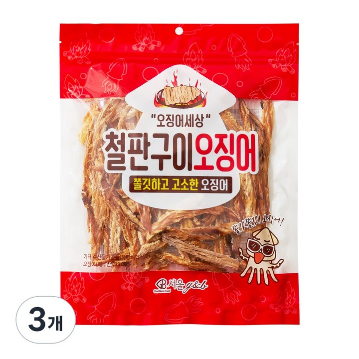 오징어세상 철판구이 오징어, 3개, 120g