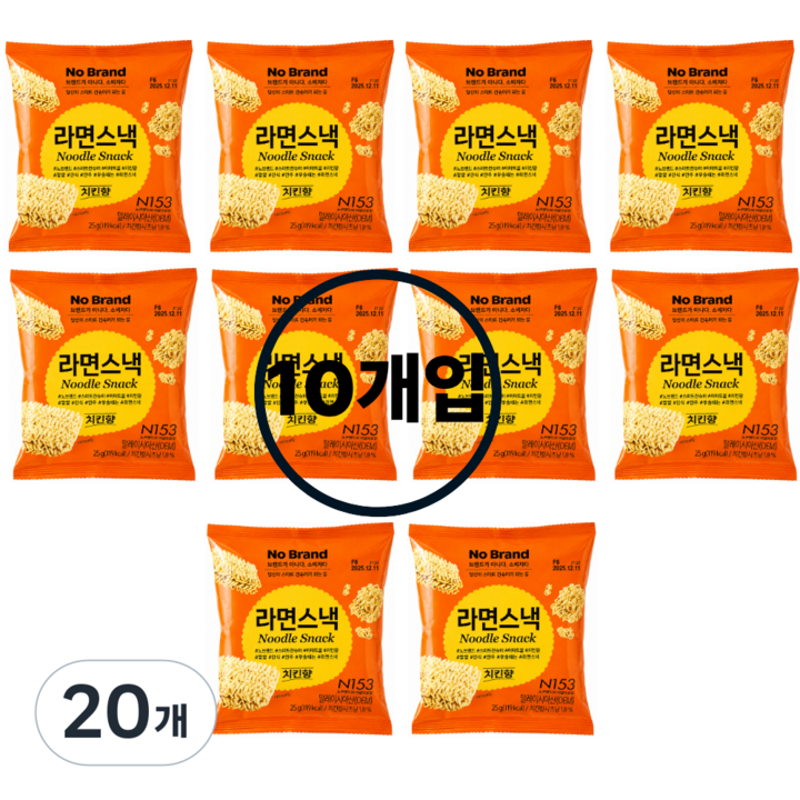 노브랜드 라면스낵 치킨향 과자, 25g, 20개