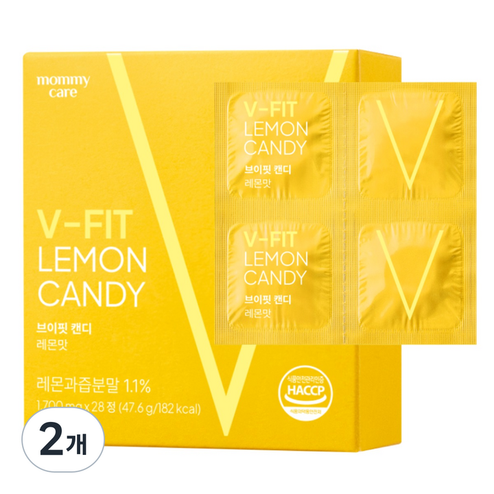 마미케어 레몬맛 유기농 선인장열매 추출 브이핏 캔디, 2개, 47.6g