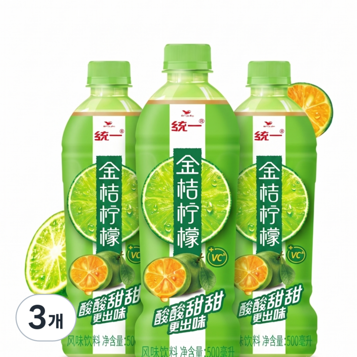 감귤맛 빙홍차, 3개, 500ml