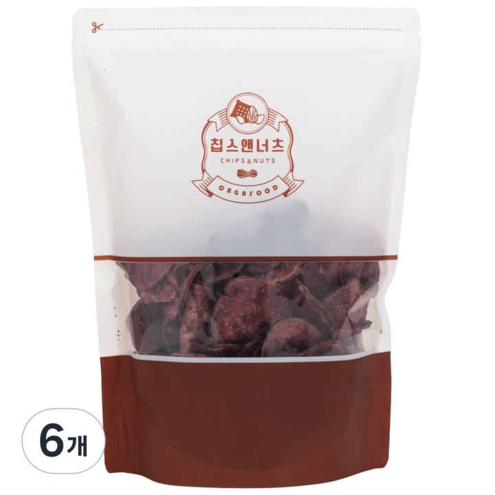[칩스앤너츠] 자색고구마칩 코팅, 6개, 200g