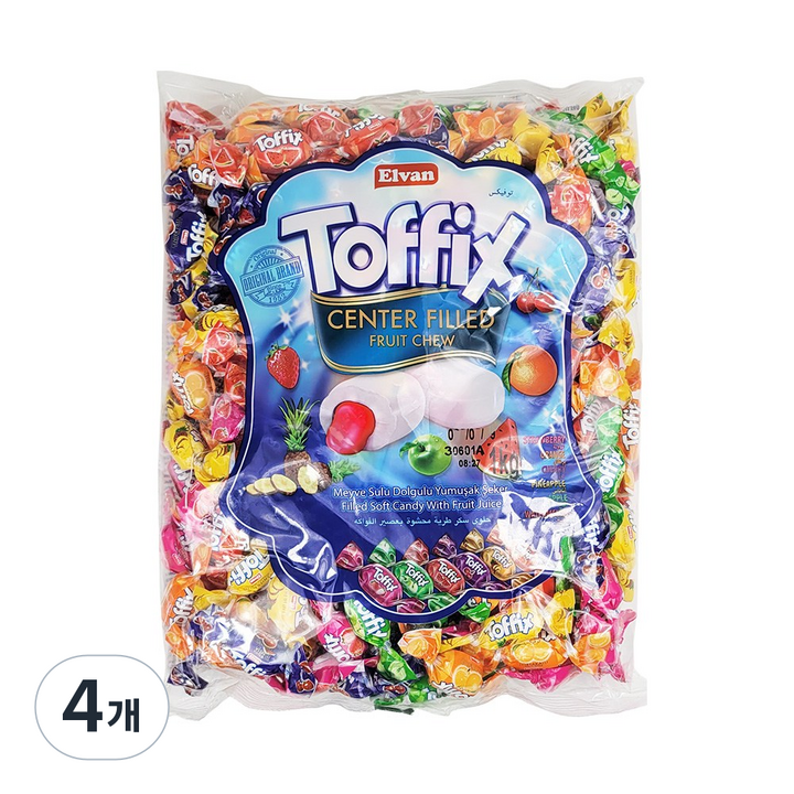 엘반 토픽스 과일향 츄위캔디, 4개, 1kg