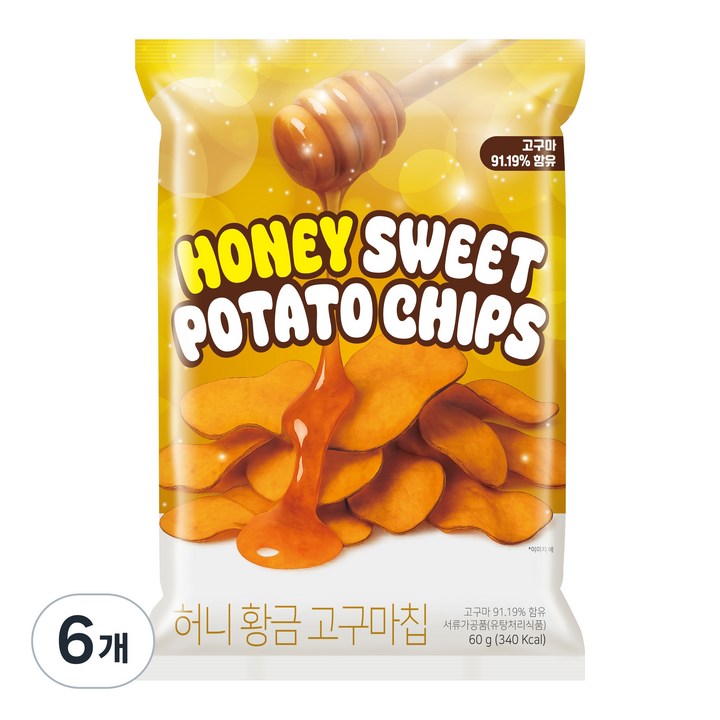 선우글로벌 허니황금고구마칩, 6개, 60g