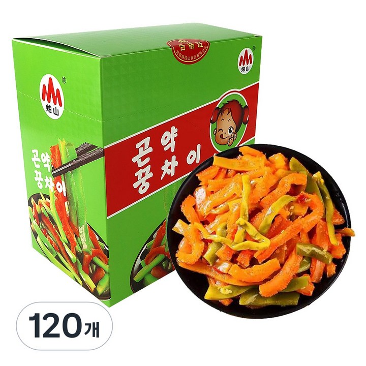 (배터짐) 싼시특산쭈싼 향라맛 궁차이곤약 아삭한 궁채 설곤약 맥주안주 간식, 18g, 120개