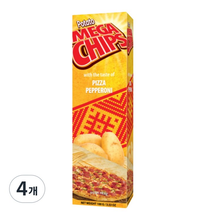 메가칩스 포테이토칩 골라담기 (피자 페퍼로니), 4개, 100g