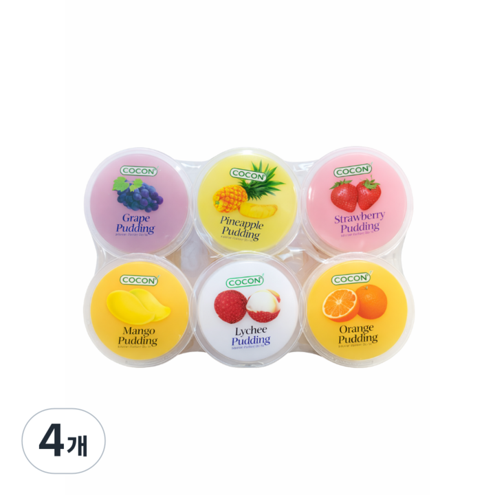 COCON 코콘 혼합푸딩 6가지맛, 4개, 720g