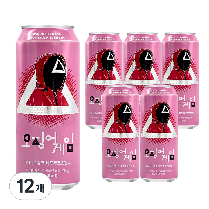 넷플릭스 오징어게임 에너지음료 후르츠펀치, 500ml, 12개
