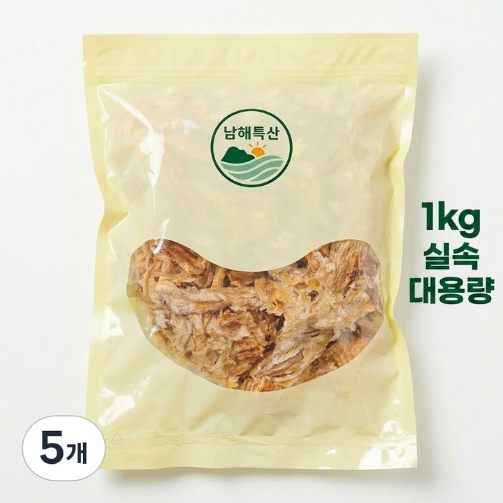 고함량 구운 순살 아귀채 대용량 실속팩 국내가공 조미아귀채, 5개, 1kg