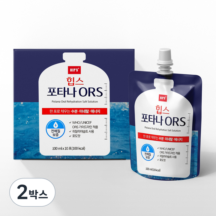 힙스 포타나ORS 마시는수액 먹는수액 전해질보충, 2박스, 1L