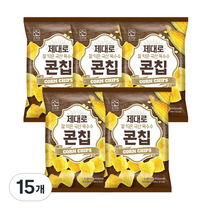 우리밀 제대로 국산 옥수수 콘칩, 60g, 15개