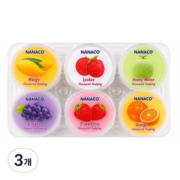 나나코 어솔티드 푸딩, 648g, 3개