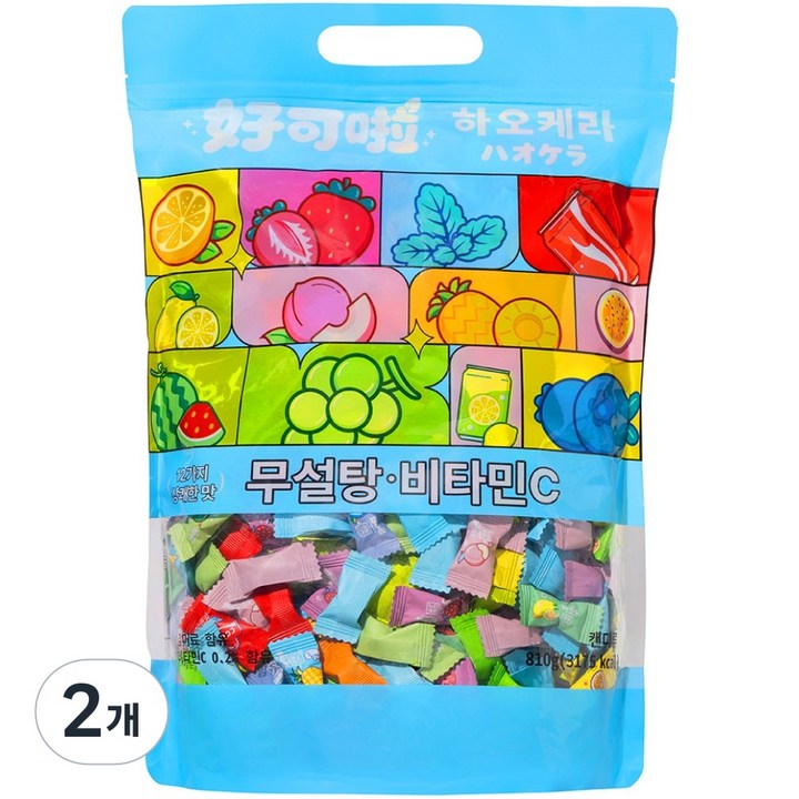 하오케라 무설탕 비타민C 제로슈거 캔디, 2개, 810g