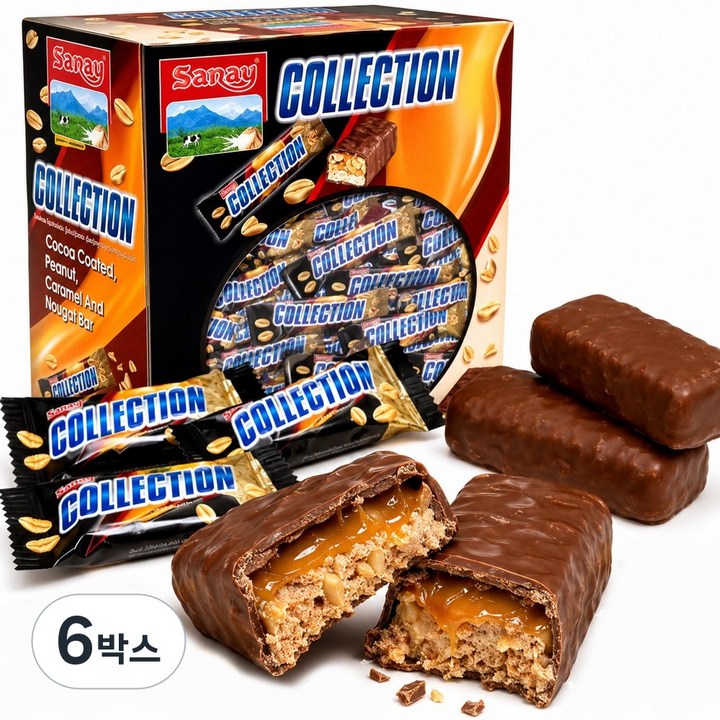 콜렉션 코코아코티드 피넛카라멜 누가바, 800g, 6박스