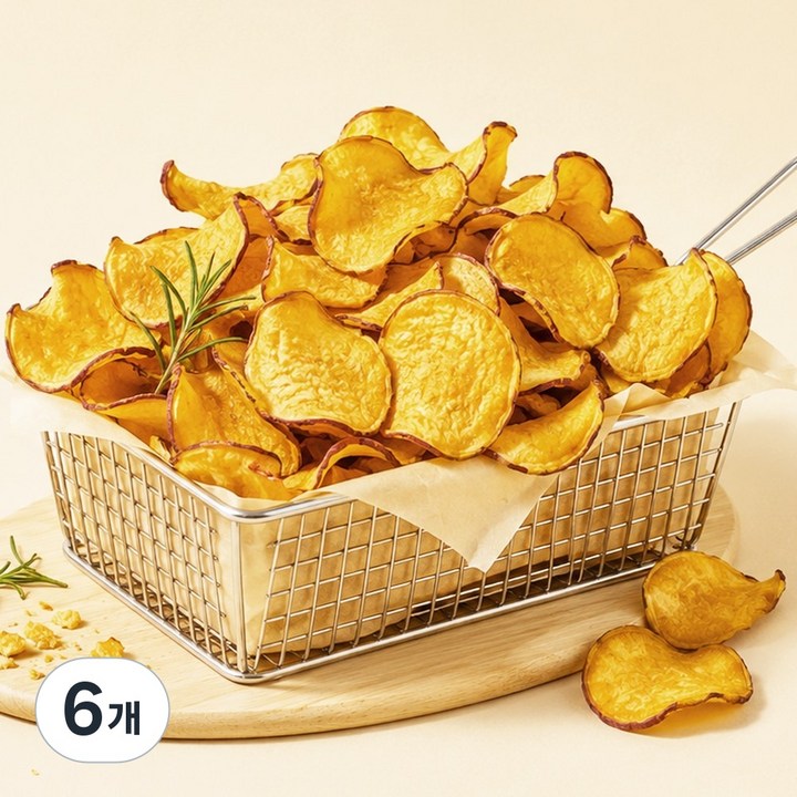 [영양발전소] 실패없는 황금 고구마칩 바삭한 고구마 과자, 6개, 400g