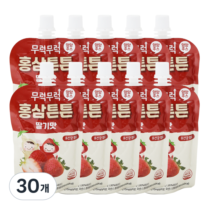 무럭무럭 홍삼튼튼 딸기 유산균 아기 주스, 30개, 80ml