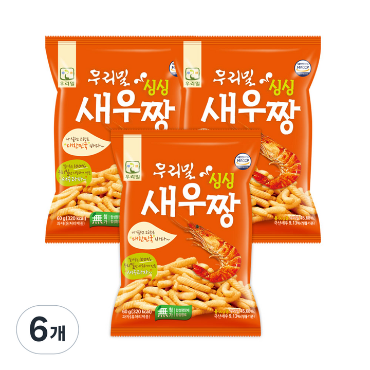 우리밀 새우짱, 60g, 6개