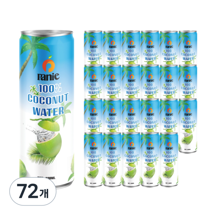파니 코코넛워터 100프로 무설탕, 72개, 330ml