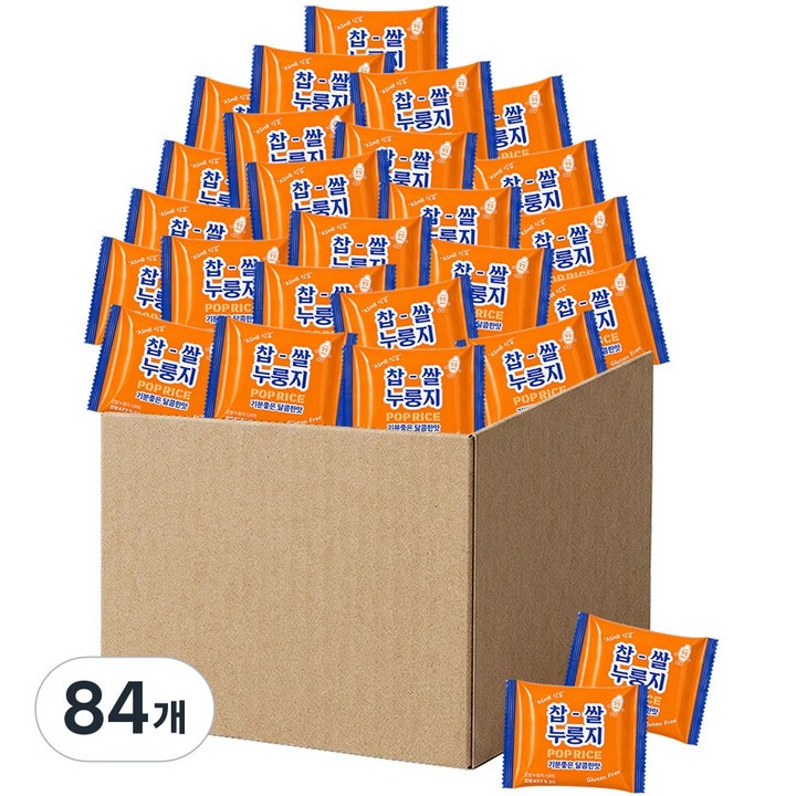 달콤한 바삭 찹쌀 누룽지 쌀과자 개별포장 간식, 25g, 84개