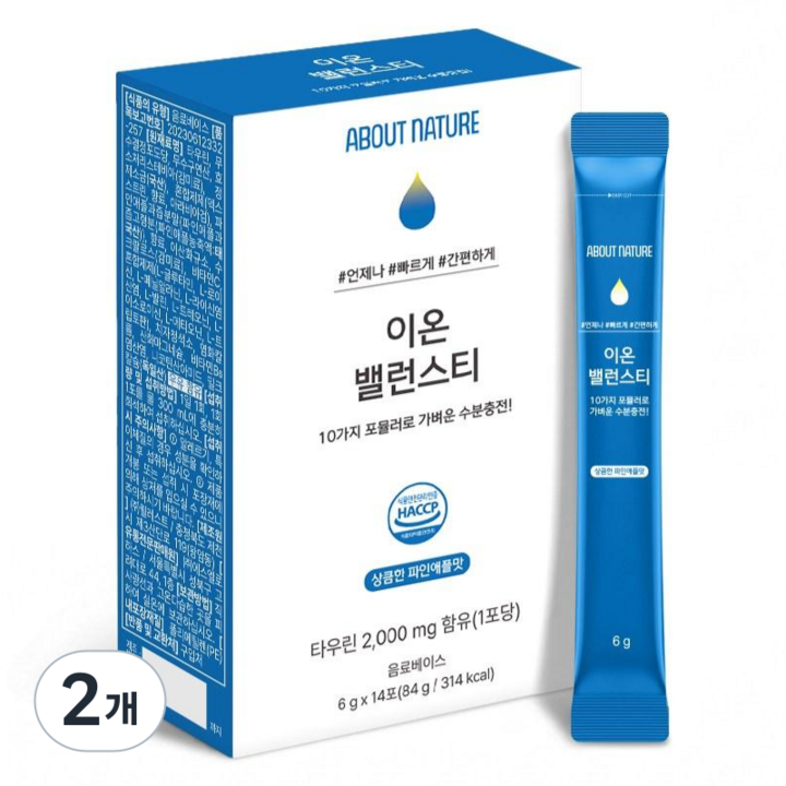 어바웃네이처 이온 밸런스티 14포, 2개, 84g