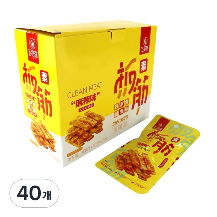 (배터짐) 우샌짜이특미 마라맛 수반진 인조 소떡심 맥주안주 간식반찬, 40개, 20g