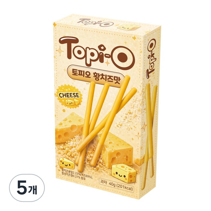선우글로벌 토피오 황치즈맛 스틱과자, 5개, 40g