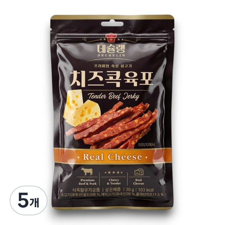 데슐랭 치즈콕 육포 스틱형, 5개, 30g