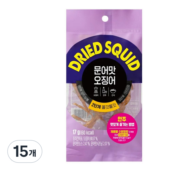 문어맛 오징어스낵, 15개, 17g