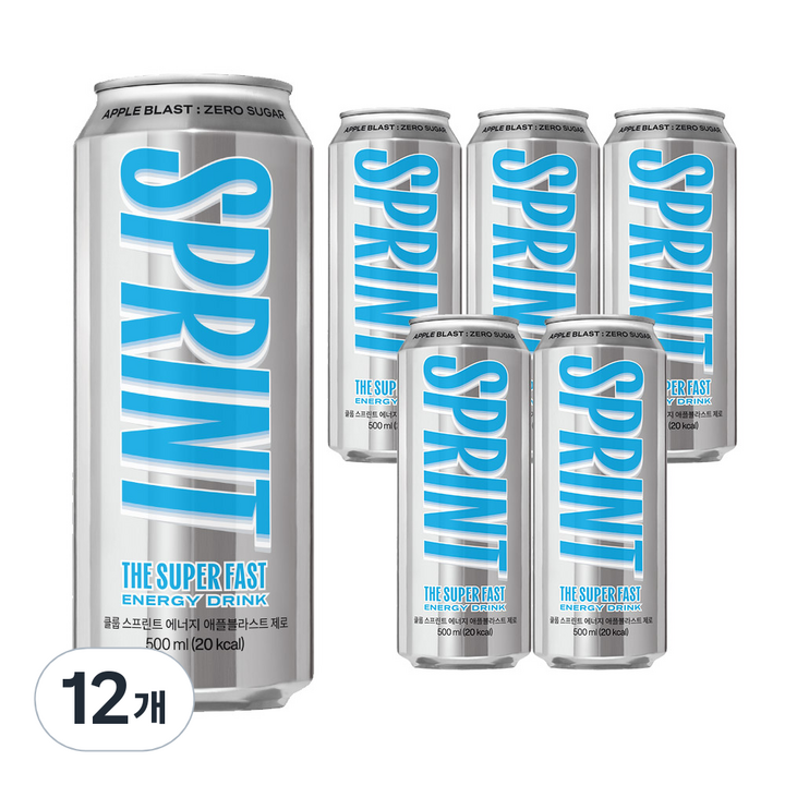 클룹 스프린트 에너지 애플블라스트 제로 고카페인, 500ml, 12개
