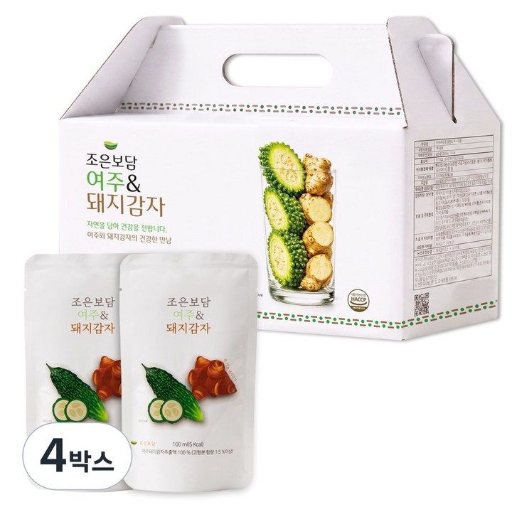 여주즙 돼지감자즙 여주돼지감자 추출액 국산 HACCP 인증 30포 조은보담 윤영진 한약학 박사 개발, 100ml, 4박스