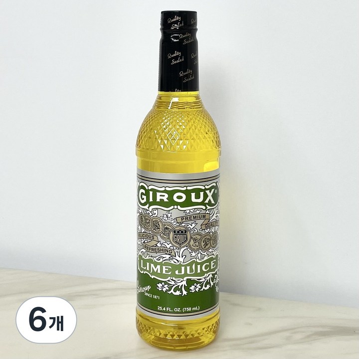 지룩스 라임시럽 칵테일 베이스, 750ml, 6개