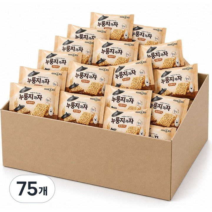 바삭한 찹쌀 누룽지 달콤한맛 소포장 달콤한 간식, 75개, 26g