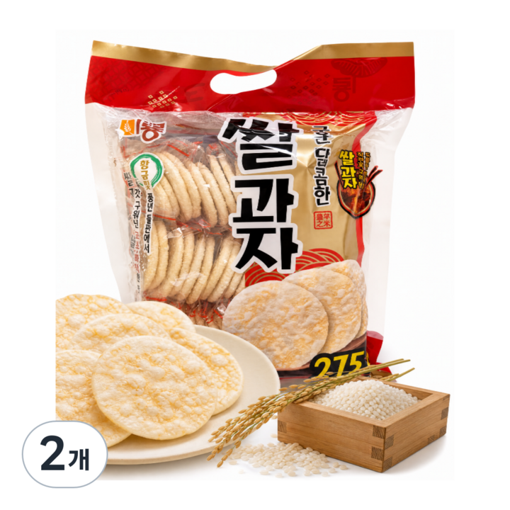 미룡 구운 달콤한 쌀과자, 275g, 2개