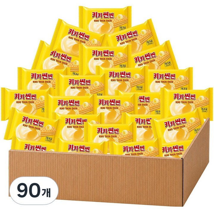 키키씬씬 한입 크림샌드 크래커 개별포장, 90개, 15.5g